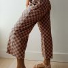 Women's Khaki Checkered High Waist Loose Casual Pants - Trendy Wide Leg Style - Image 2