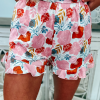 Women's Multicolour Floral V Neck Cami Top and Ruffled Shorts Lounge Set - Image 9