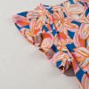 Charming Women's Orange Summer Flower Print Blouse with Ruffle Sleeves - Image 14