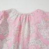 Chic Pink Floral Print Drawstring V Neck Puff Sleeve Blouse for Women - Image 11