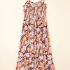 Women's Black Floral Print Smocked High Waist Square Neck Jumpsuit for Spring Events - Image 5