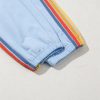 Women's Light Blue High Waist Sweatpants with Rainbow Stripes - Image 10