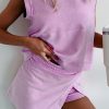 Women's Phalaenopsis 2-Piece Mineral Wash Cotton Tank Top and Lined Split Skirt Set - Image 5