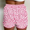 Trendy Women's Pink Leopard Print Casual Shorts with Elastic Waist and Lace-Up Detail - Image 2