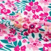Plus Size Women's Pink Floral Print Corded Patchwork Loose Top - Image 6