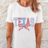 Women's White Independence Day Texas Bow Printed T-Shirt - Celebrate Texan Pride - Image 8