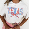 Women's White Independence Day Texas Bow Printed T-Shirt - Celebrate Texan Pride - Image 2