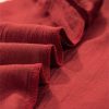 Women's Red Dahlia Solid Color Pleated Detail Ruffle Short Sleeve Blouse - Image 10