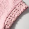 Women's Light Pink Pearl Embellished Floral Textured T-Shirt - Image 7