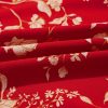Women's Red Floral Print Midi Dress - Buttoned Front V Neck with Tiered Short Sleeves - Image 17