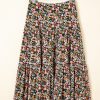 Women's Brown Leopard Floral Reversible Ruffle Hem Maxi Skirt - Elegant & Versatile - Image 21