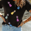 Women's Black Sequined Bow Graphic Tee - Perfect for Country Music Festivals - Image 7