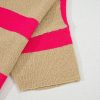 Women's Pink Stripe Colorblock Short Sleeve Lightweight Sweater - Image 8