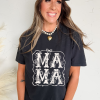 Women's Black MAMA Artistic Graphic Tee - Casual Short Sleeve T-Shirt - Image 5