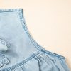 Beau Blue Bowknot Neck Sleeveless Ruffled Chambray Dress - Chic & Playful Summer Style - Image 8