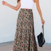Women's Brown Leopard Floral Reversible Ruffle Hem Maxi Skirt - Elegant & Versatile - Image 3