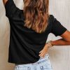 Women's Black Flag Inspired Rhinestone Star Graphic T-Shirt - Image 8