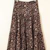 Women's Brown Leopard Floral Reversible Ruffle Hem Maxi Skirt - Elegant & Versatile - Image 18