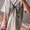 Women's Casual Oversized Big Bow Printed Drop Shoulder Tunic Tee in Laurel Green - Image 7