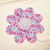 Women's Apricot Flower Patched Loose Tee with Exposed Stitching Trim - Image 6