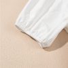Elegant Women's White Bow Knot Decor Square Neck Puff Sleeve Peplum Top - Image 18