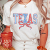 Women's White Independence Day Texas Bow Printed T-Shirt - Celebrate Texan Pride - Image 3