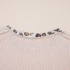 Women's Jet Stream Leopard Patchwork Corded Knit Crew Neck T-Shirt - Trendy Casual Top - Image 8