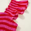 Women's Rose Stripe Flutter Sleeve Smocked Bodice Tiered Maxi Dress - Elegant Casual Summer Dress - Image 9