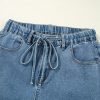 Women's Dusk Blue Medium Wash Super Wide Leg Denim Pants - High Waist Casual Jeans - Image 7