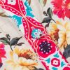 Women's Rose Floral Mixed Pattern Ruffle Flutter Sleeve Buttoned Dress - Image 7