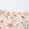Women's Khaki Boho Floral Print Loose Blouse with Half Placket and Short Sleeves - Image 15