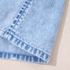 Trendy Beau Blue Denim Mini Dress with Bow Detail and Ruffle Hem - Image 10
