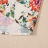 Women's Rose Floral Mixed Pattern Ruffle Flutter Sleeve Buttoned Dress - Image 9