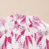Women's Elegant Rose Floral Frilled Collar Short Sleeve Blouse Top - Image 7