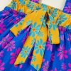 Women's Blue Floral Colorblock Flutter Straps Flowy Tank Top for Summer - Image 7