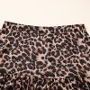 Women's Brown Leopard Floral Reversible Ruffle Hem Maxi Skirt - Elegant & Versatile - Image 27