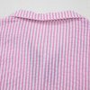Women's Sachet Pink Striped Print Contrast Split Neck Dolman Sleeve Blouse - Image 8
