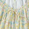 Women's Green Floral Half Sleeve Frilled U Neck A-Line Short Dress for Casual Outings - Image 9