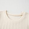 Women's Apricot Polka Dot Mesh Puff Sleeve Textured Blouse - Elegant Casual Top - Image 5