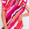 Women's Rose Abstract Print Shirred Yoke Ruffled Blouse - Lightweight Casual Top - Image 3