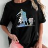 Women's Black Laser Western Cowboy Graphic Crewneck Tee - Image 3