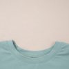 Women's Smoke Green Oversized T-Shirt with Frayed Denim Star Patch - Image 8