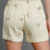 Women's White Bow Print Lace Drawstring Casual Shorts - Lightweight & Comfortable - Image 2