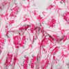 Women's Multicolour Floral Print V Neck Mini Dress with Bow Knot Detail - Image 8