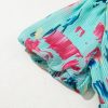 Women's Sky Blue Abstract Print Short Puff Sleeve Tiered Maxi Dress - Image 12