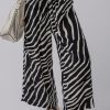 Women's Black Zebra Striped Wide Leg Pants - Lightweight & Comfortable for Summer - Image 4