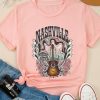 Women's Pink NASHVILLE MUSIC CITY Guitar Graphic T-Shirt - Casual Summer Style - Image 3