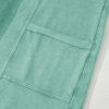 Women's Mint Green Mineral Wash High Waist Wide Leg Cargo Pants with Drawstring - Image 14