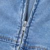 Women's Beau Blue Sleeveless Denim Mini Dress with Zipper Front and Square Neck - Image 12