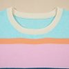 Women's Multicolor Striped Color Block Flutter Sleeve Short Sleeve Sweater Top - Image 10
